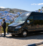 Mercedes Sprinter chauffeur service for a private Youth Day group tour to Chefchaouen Morocco